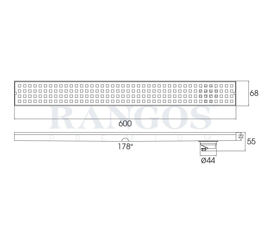 Thoát sàn nhà tắm cao cấp INOX 304 RG-DMAX4