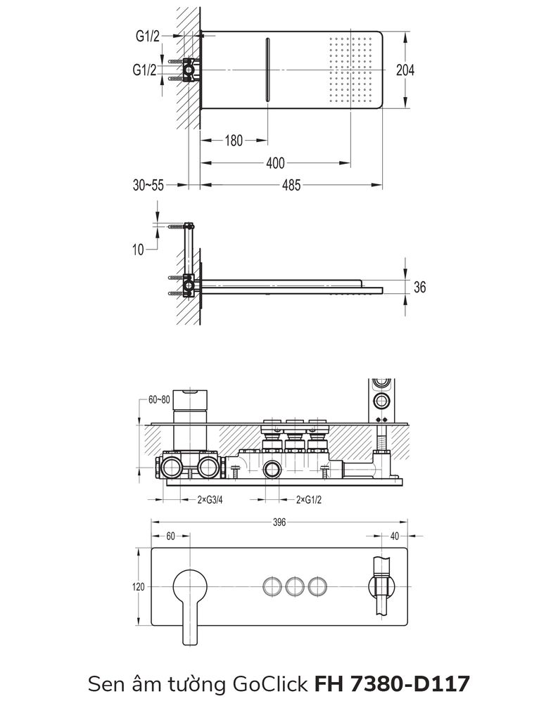 Sen âm tường GoClick FH 7380-D117