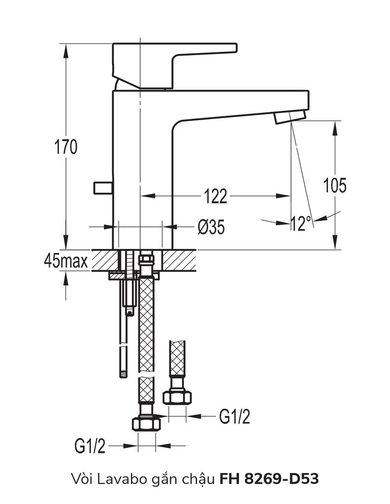 Vòi Lavabo gắn chậu FH 8269-D53