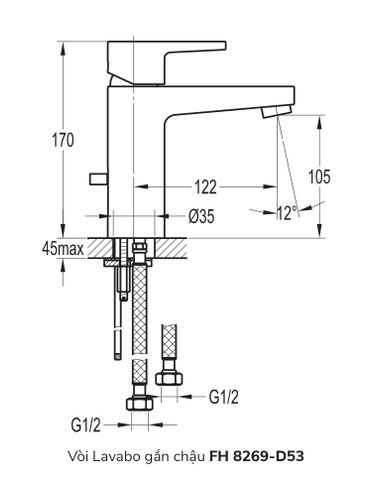 Vòi Lavabo gắn chậu FH 8269-D53