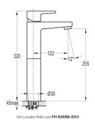 Vòi Lavabo thân cao FH 8269B-D53