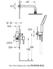 Sen âm tường cao cấp FH 8316-D11