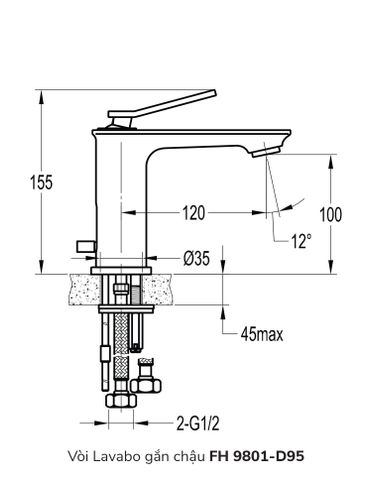 Vòi Lavabo gắn chậu FH 9801-D95