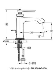 Vòi Lavabo gắn chậu FH 9809-D100