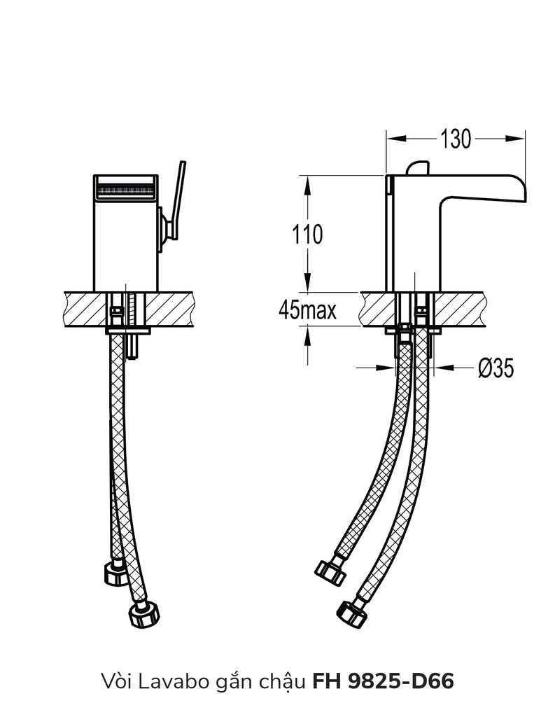 Vòi Lavabo gắn chậu FH 9825-D66