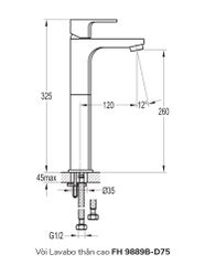Vòi Lavabo thân cao FH 9889B-D75