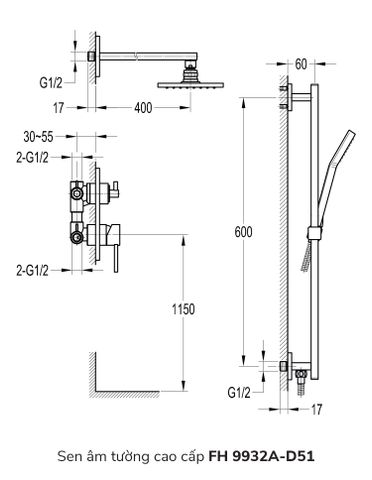 Sen âm tường cao cấp FH 9932A-D51