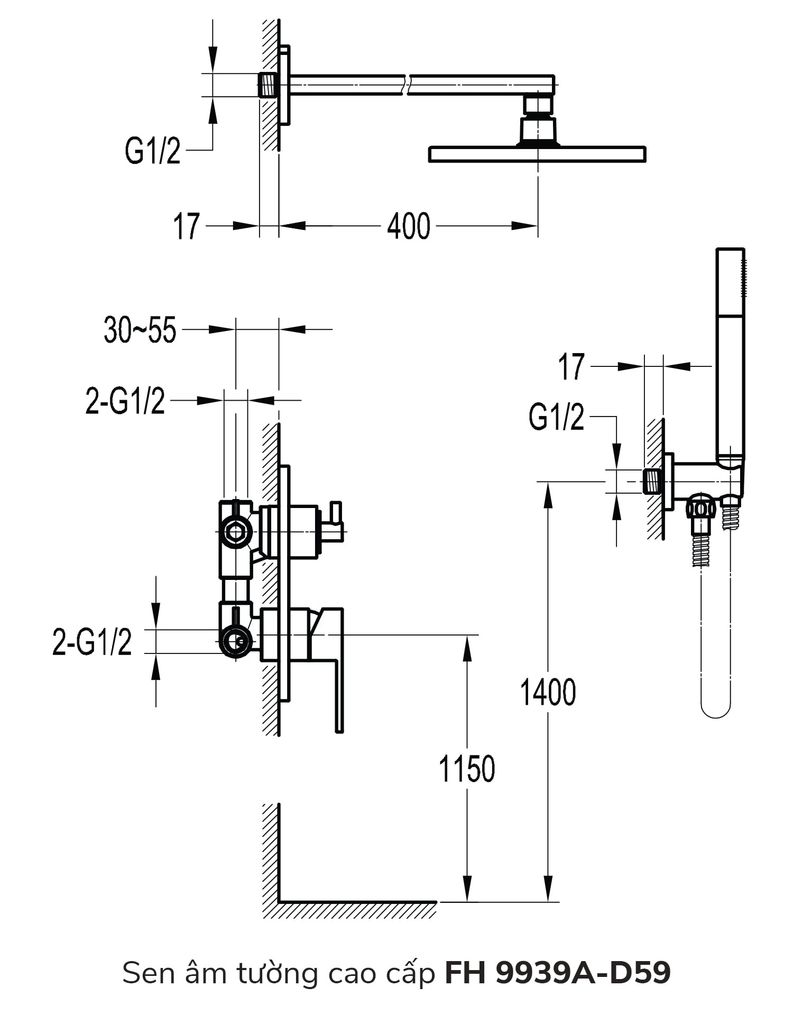 Sen âm tường cao cấp FH 9939A-D59