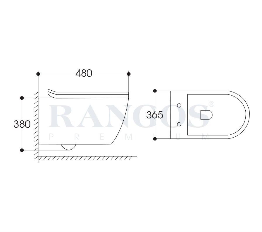 Bồn cầu treo tường cao cấp Rangos RG-S8802W
