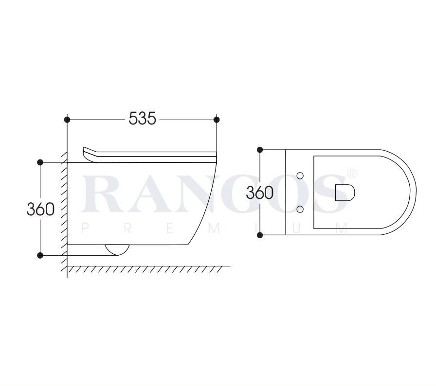 Bồn cầu treo tường cao cấp Rangos RG-S8803W
