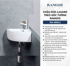 Chậu rửa lavabo treo góc tường Rangos RG-80011