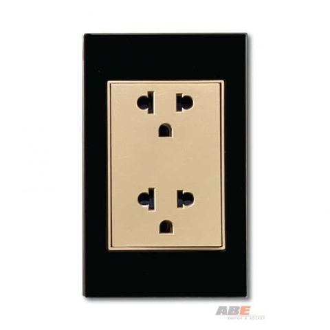 Ổ cắm đôi 3 chấu Crystal Black