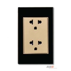 Ổ cắm đôi 3 chấu Crystal Black