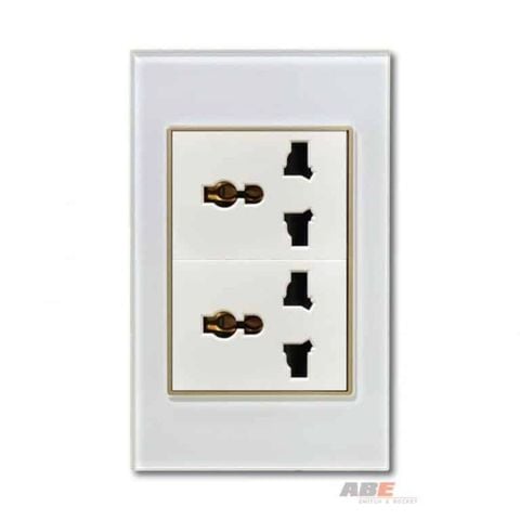 Ổ cắm đa năng 3 chấu Crystal White