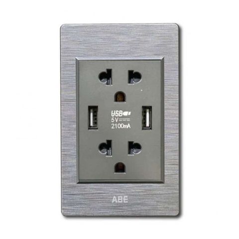 Ổ cắm đôi 3 chấu kèm USB đôi PCX