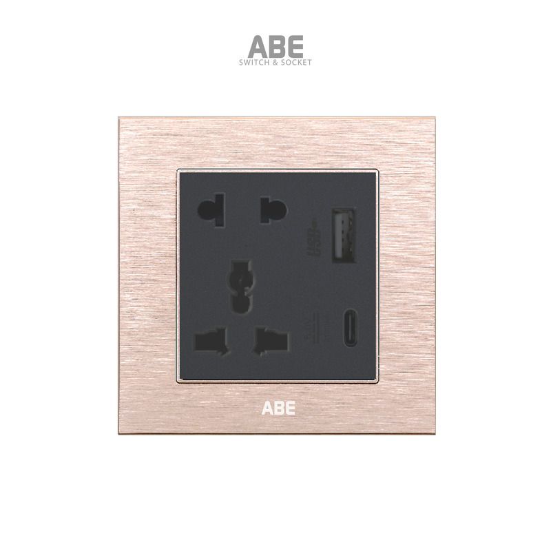 Ổ cắm đôi 3 chấu kèm USB Type C Titanium S