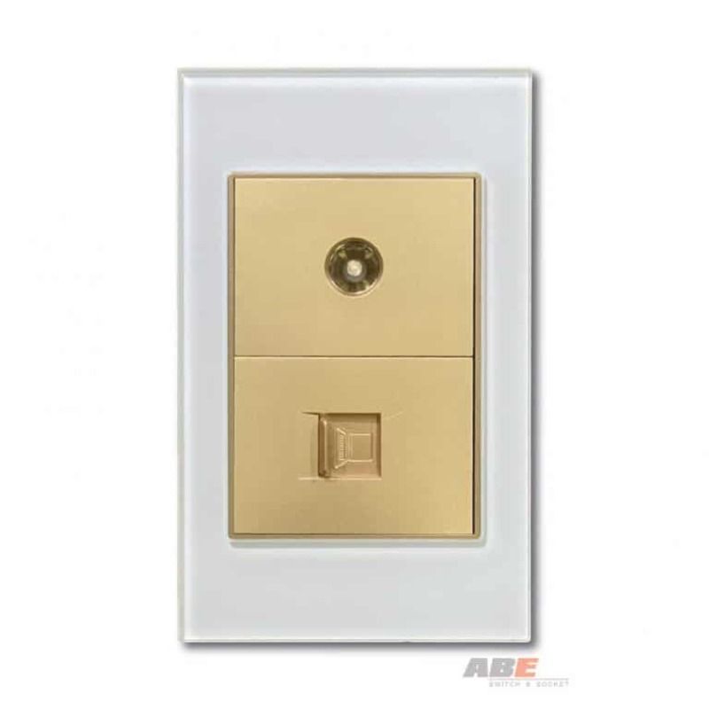 Ổ cắm TV kèm Mạng Crystal White