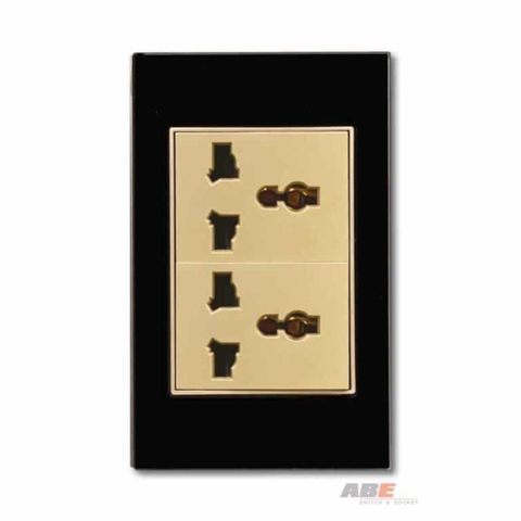 Ổ cắm đa năng 3 chấu Crystal Black