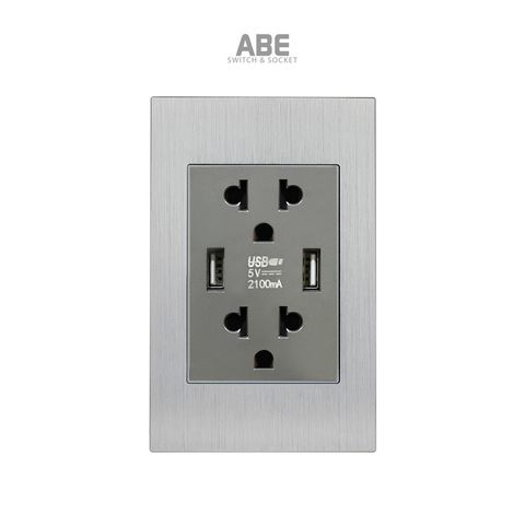 Ổ cắm đôi 3 chấu kèm USB đôi Titanium X