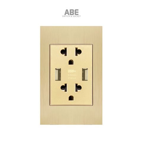 Ổ cắm đôi 3 chấu kèm USB đôi Titanium X