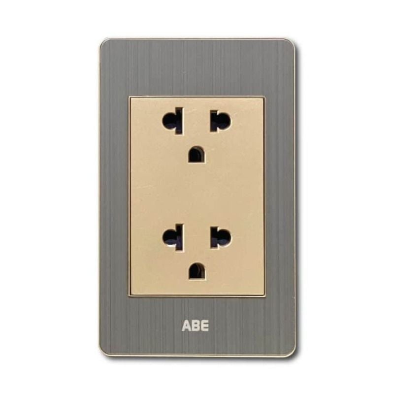 Ổ cắm đôi 3 chấu Satin B