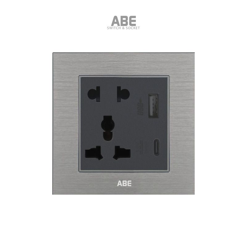 Ổ cắm đôi 3 chấu kèm USB Type C Titanium S