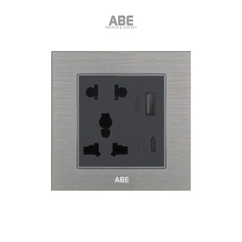 Ổ cắm đôi 3 chấu kèm USB Type C Titanium S