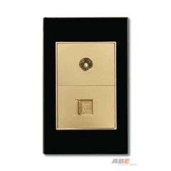 Ổ cắm TV kèm Mạng Crystal Black