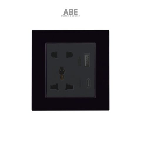 Ổ cắm đôi 3 chấu kèm USB Type C Crystal S