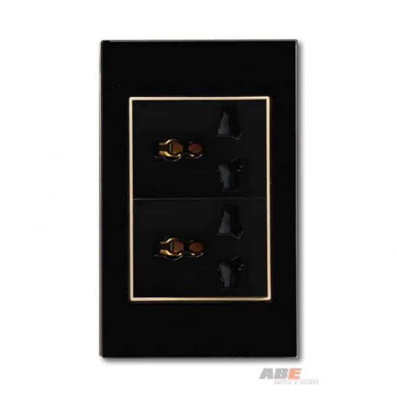 Ổ cắm đa năng 3 chấu Crystal Black