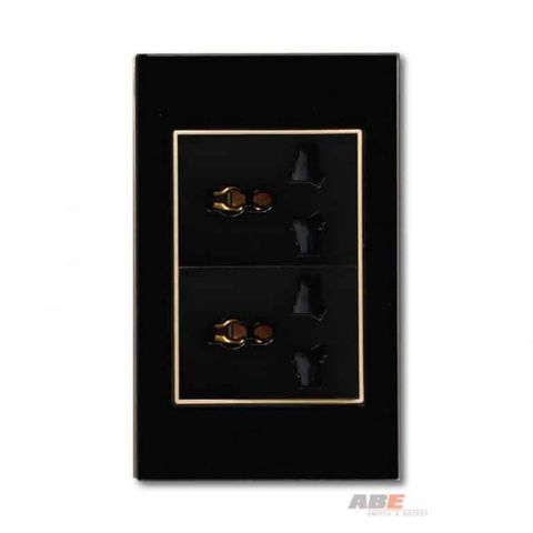 Ổ cắm đa năng 3 chấu Crystal Black