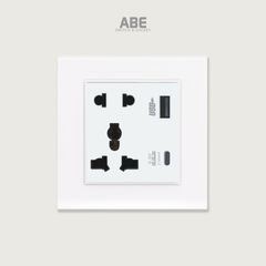 Ổ cắm đôi 3 chấu kèm USB Type C Crystal S