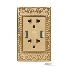 Ổ cắm đôi 3 chấu kèm USB đôi Lace