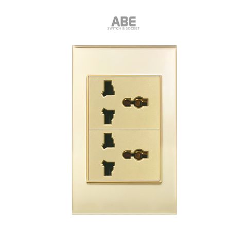 Ổ cắm đa năng 3 chấu Crystal Gold