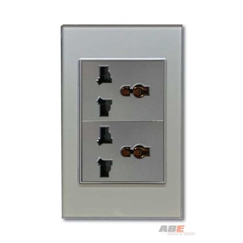 Ổ cắm đa năng 3 chấu Crystal Grey