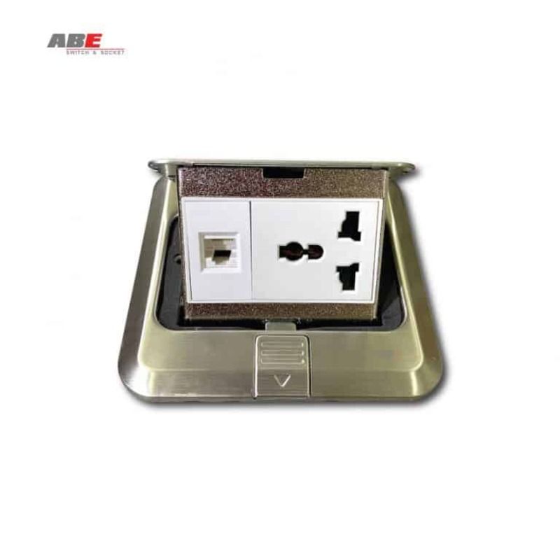 Ổ cắm 3 chấu kèm Ổ cắm Mạng Âm sàn