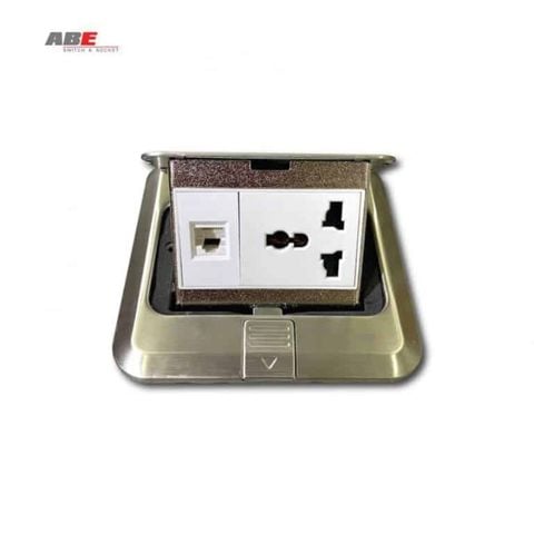 Ổ cắm 3 chấu kèm Ổ cắm Mạng Âm sàn