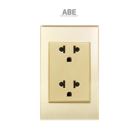 Ổ cắm đôi 3 chấu Crystal Gold