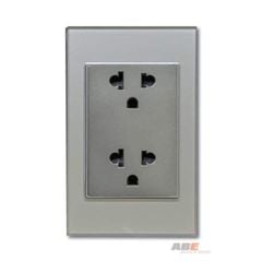 Ổ cắm đôi 3 chấu Crystal Grey