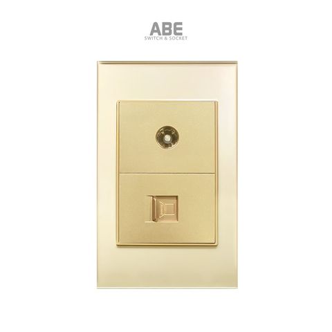 Ổ cắm TV kèm Mạng Crystal Gold