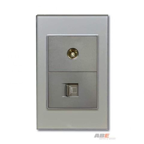 Ổ cắm TV kèm Mạng Crystal Grey