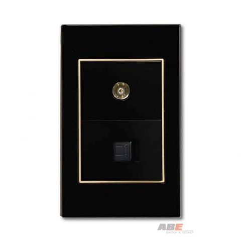 Ổ cắm TV kèm Mạng Crystal Black