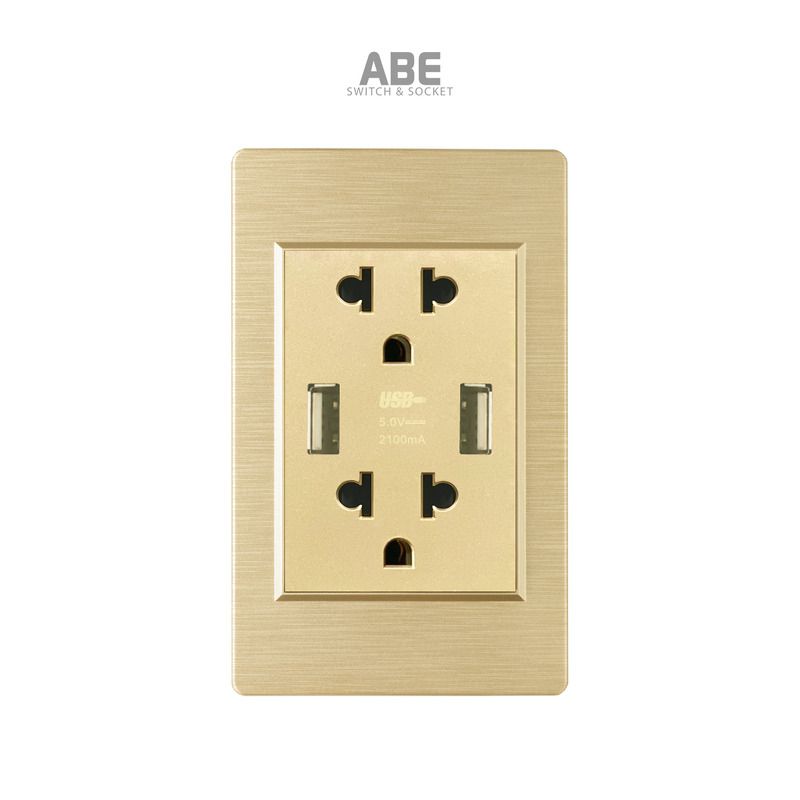 Ổ cắm đôi 3 chấu kèm USB đôi PCX
