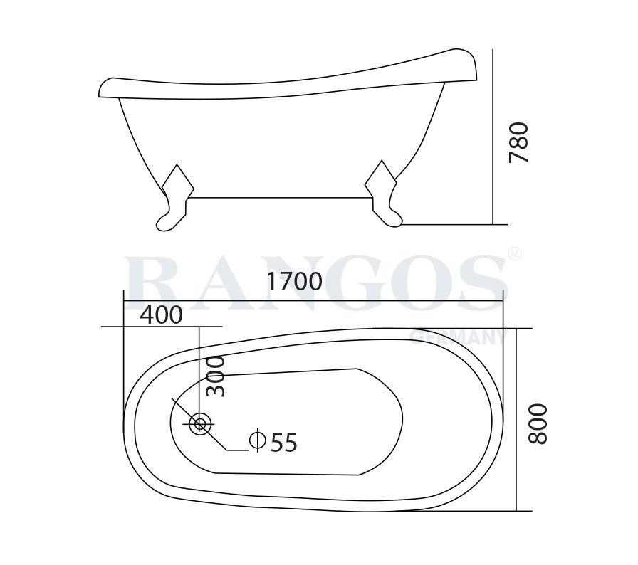 Bồn tắm đặt sàn cao cấp RG-5068
