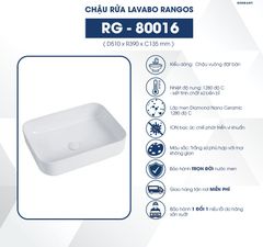 Chậu rửa lavabo đặt bàn Rangos RG-80016