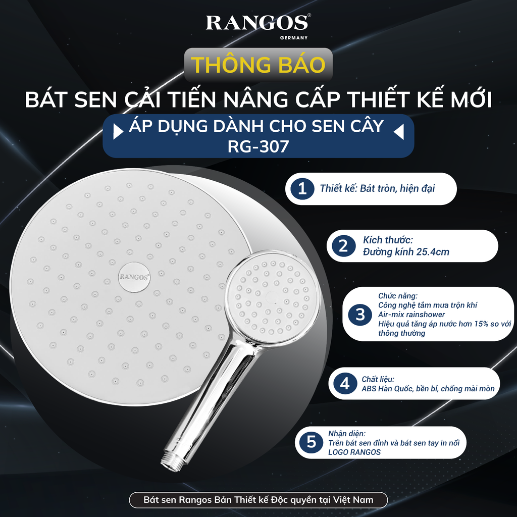 Sen cây đồng mạ crom cao cấp Rangos RG-307