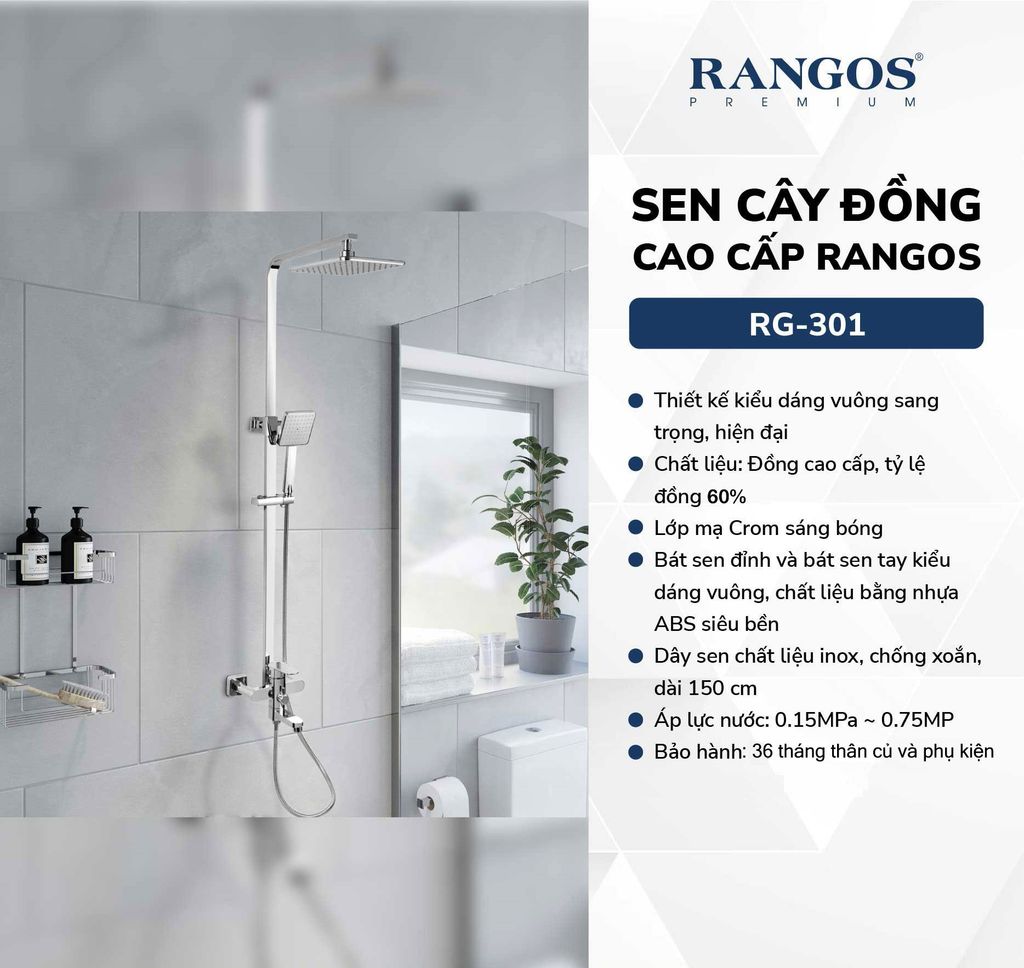 Sen cây đồng mạ crom cao cấp Rangos RG-301
