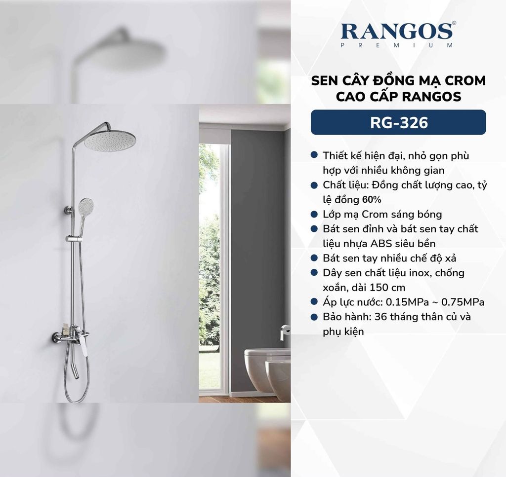 Sen cây đồng mạ crom cao cấp Rangos RG-326
