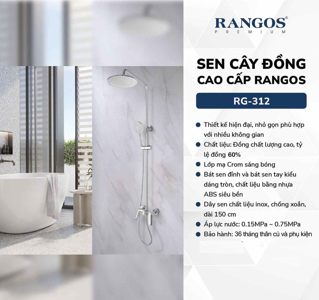 Sen cây đồng mạ crom cao cấp Rangos RG-312