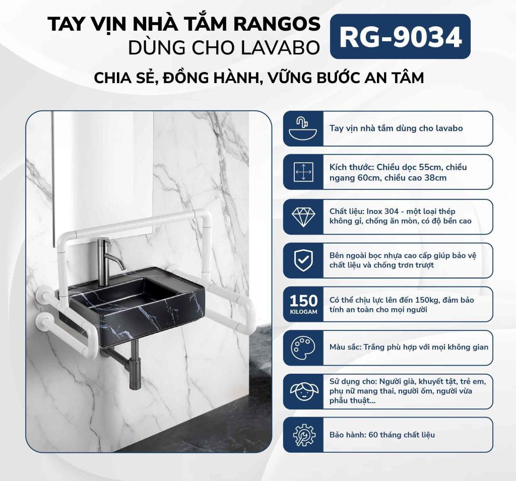 Tay vịn dùng cho lavabo RG-9034